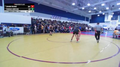 157 lbs Champ. Round 1 - Tigran Greyan, St. John Bosco vs Javier Muniz, Murrieta Valley