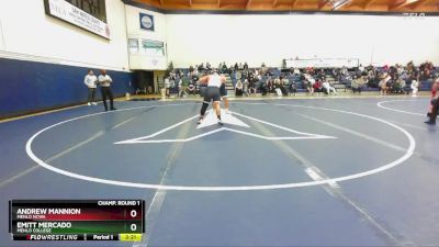 285 lbs Champ. Round 1 - Andrew Mannion, Menlo NCWA vs Emitt Mercado, Menlo College