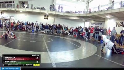 49 lbs Quarterfinal - Jaxon Cox, Rhyno Academy Of Wrestling vs Blake Wood, Delta Wrestling Club Inc.