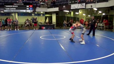 77 lbs Cons. Quarters - Hudson Beach, Ragin Raisins Wrestling vs Cain Carter, Pinnacle Wrestling Club