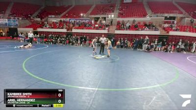 100 lbs Quarters & 1st Wb (16 Team) - Kambree Smith, Arlington Martin vs Ariel Hernandez, Arlington Lamar