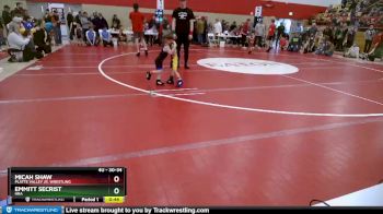 30-34 lbs Round 3 - Emmitt Secrist, HRA vs Micah Shaw, Platte Valley Jr. Wrestling