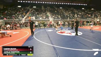 53 lbs Round 2 - Camille Thompson, Pinedale Pummelers vs Carter Felton, Glenrock Wrestling Club