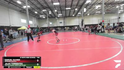 106 lbs Quarterfinal - Jalen Torrientes, TUF California Wrestling Acade vs Samuel Olivier, Riverside Rascals