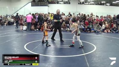 58 lbs Champ. Round 1 - Rylynn Kelley, Coloma WC vs Lily Amy, Clio WC