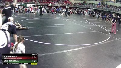 82 lbs Cons. Round 2 - Makenna Thies, Winside Youth Wrestling vs Zhy`Aire Holt, Nebraska Wrestling Academy