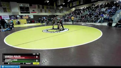 70 lbs Cons. Semi - Joseph Long, Poway Elite vs Vanessa Avalos, Team Temecula Wrestling Club