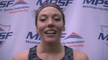 Alli Cash after winning the women's 3K at MPSF