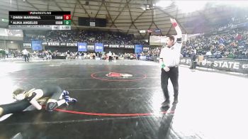 Boys 4A 132 lbs Quarterfinal - Owen Marshall, Tahoma vs Alika Angeles, Kentridge