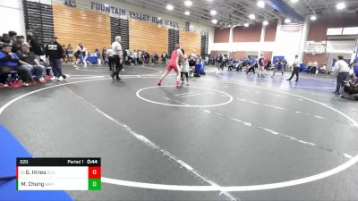 220 lbs Cons. Round 2 - Gavin Hines, Orange Lutheran vs Michael Chung, Bishop Amat