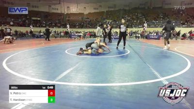 96 lbs Consi Of 4 - Vincent Petro, Cowboy Wrestling Club vs Tripp Hardison, Verdigris Youth Wrestling