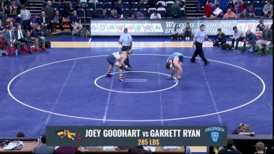 285 lbs Final - Joey Goodhart, Drexel vs Garrett Ryan, Columbia