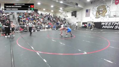 120 lbs Champ. Round 2 - Diego Habana, El Monte vs Jacob Balladarez, Palm Desert