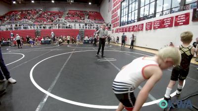 52 lbs Consi Of 8 #2 - Thatcher Rogers, Ponca City Wildcat Wrestling vs Canyon Jones, Tecumseh Takedown Club