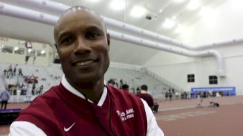 Texas A&M 400/800 coach Alleyne Francique after team win