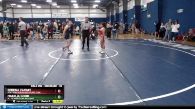 95 lbs Round 3 - Serena Zarate, Southern Idaho Wrestling Club vs Natalia Good, All In Wrestling Academy