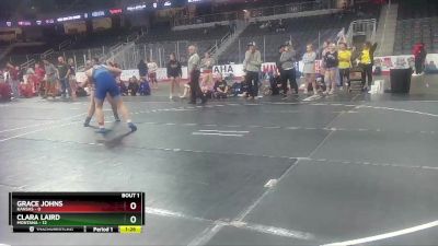 W 180 lbs Round 1 (3 Team) - Grace Johns, Kansas vs Clara Laird, Montana