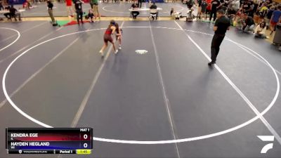 90 lbs Round 3 - Kendra Ege, IL vs Hayden Hegland, WI