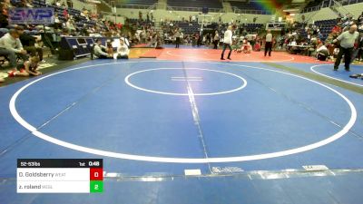 52-53 lbs Semifinal - Dwaine Goldsberry, Weatherford Youth Wrestling vs Zavien Roland, Wesley Wrestling Club