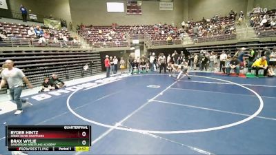 92 lbs Quarterfinal - Brax Wylie, Sanderson Wrestling Academy vs Ryder Hintz, Green River Grapplers