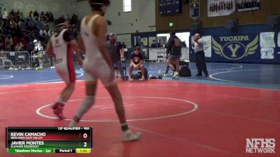 160 lbs 1st Place Match - Javier Montes, Eleanor Roosevelt vs Kevin Camacho, Redlands East Valley