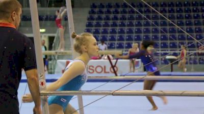 Angelina Melnikova (RUS) Bar Sequence With Piked Jaeger - Training Day 3, 2017 Jesolo Trophy