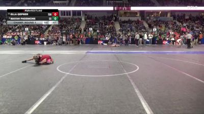 65 lbs Champ. Round 1 - Ella Gepner, Tonganoxie vs Mayah Passmore, Chase County