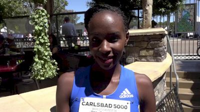 Violah Lagat was stunned by the win and the time in Carlsbad