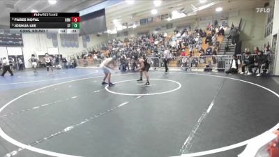 150 lbs Cons. Round 7 - Fares Nofal, Corona Del Mar vs Joshua Lee, South Torrance