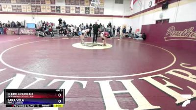 124 lbs Quarterfinal - Sara Vela, Menlo College vs Elexis Goudeau, Sacramento City College