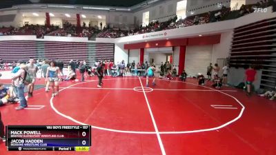 157 lbs Semifinal - Mack Powell, Bristow Elementary Wrestling Club vs Jacob Hadden, Redskins Wrestling Club