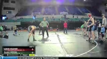 140 lbs Round 2 (3 Team) - Lukas Volkmer, Team Bear Wrestling Club Navy vs Elijah Herman, Summerville Takedown Club