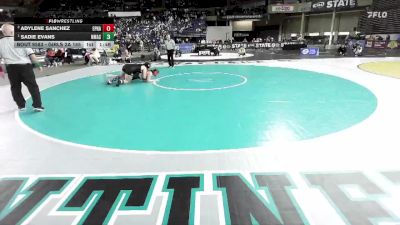 Girls 2A 155 lbs 1st Place Match - Sadie Evans, North Mason (Girls) vs Adylene Sanchez, Ephrata (Girls)