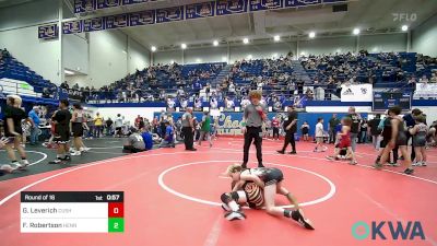 67 lbs Round Of 16 - Gunner Leverich, Cushing vs Frankie Robertson, Hennessey Takedown Club