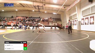 140 lbs Consi Of 4 - Jonas Zeliff, Cleveland Public Schools vs Davis Tusler, Cushing High School