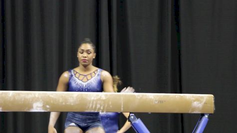 Hallie Mossett Trains Beam (UCLA) - 2017 NCAA Championships Training