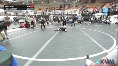 37-40 lbs 3rd Place - Amos Boyd, Harrah Little League Wrestling vs Lochlan Dixon, Noble Takedown Club