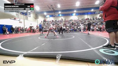 132 lbs Consolation - Carson Bowline, Coweta Tiger Wrestling vs Maverick Montgomery, Skiatook Youth Wrestling