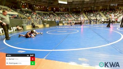 67 lbs Consi Of 8 #2 - Amos Barker, Tecumseh Youth Wrestling vs Mila Rodriguez, Noble Takedown Club