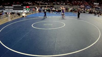 D 1 132 lbs Cons. Round 5 - Alex Cook, Hahnville vs Seth Grady, Fontainebleau