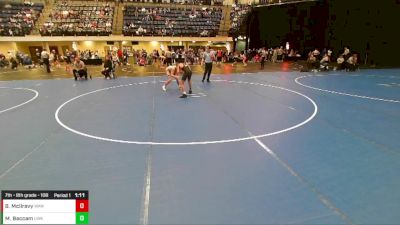 7th - 8th grade - 108 Champ. Round 1 - Maxwell Baccam, Ubasa Wrestling Academy vs Bode McIlravy, Waverly Area Wrestling Club