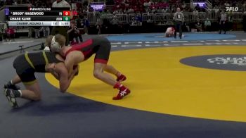 144 lbs Champ. Round 1 - Brody Hagewood, Prairie Heights vs Chase Kline, Avon