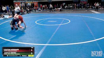 135 lbs Semifinal - Colton Merriner, Grace Christian School vs Justus Grimes, Homer High School Mariners