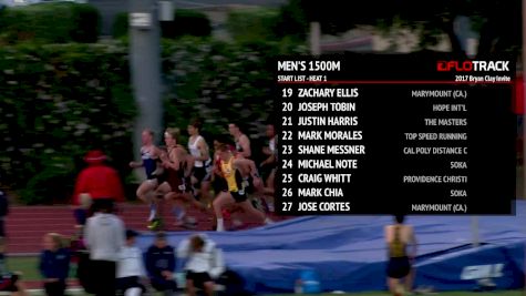 Men's 1500m, Heat 1