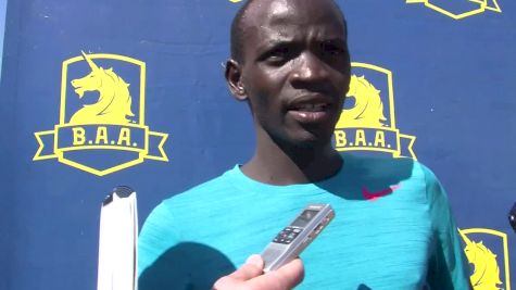 Stephen Sambu after finishing second in BAA 5K