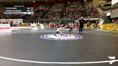 Intermediate Boys - 67 lbs Quarters - Sylus Parra, TUF California Wrestling Academy vs Cirrus Villarruel, Team Arcata Wrestling Club