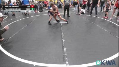 80 lbs Quarterfinal - Sawyer Barnett, Redskins Wrestling Club vs Talon Cunningham, Jacket Wrestling Club