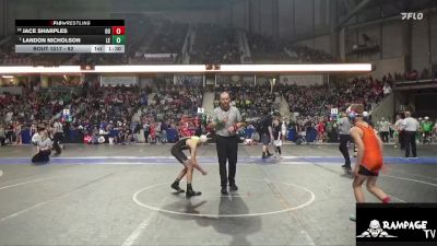 92 lbs Champ. Round 1 - Landon Nicholson, Lawrence Elite vs Jace Sharples, Ogden`s Outlaws