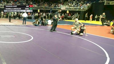 5A 115 lbs Semifinal - Addison Hunt, Anna vs Isabella Arevalos, Corpus Christi King