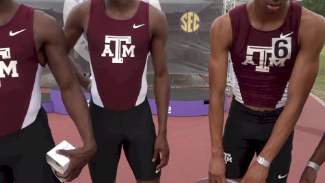 The Texas A&M men after breaking another collegiate record